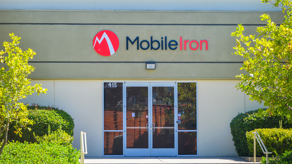 MobileIron logo above office door