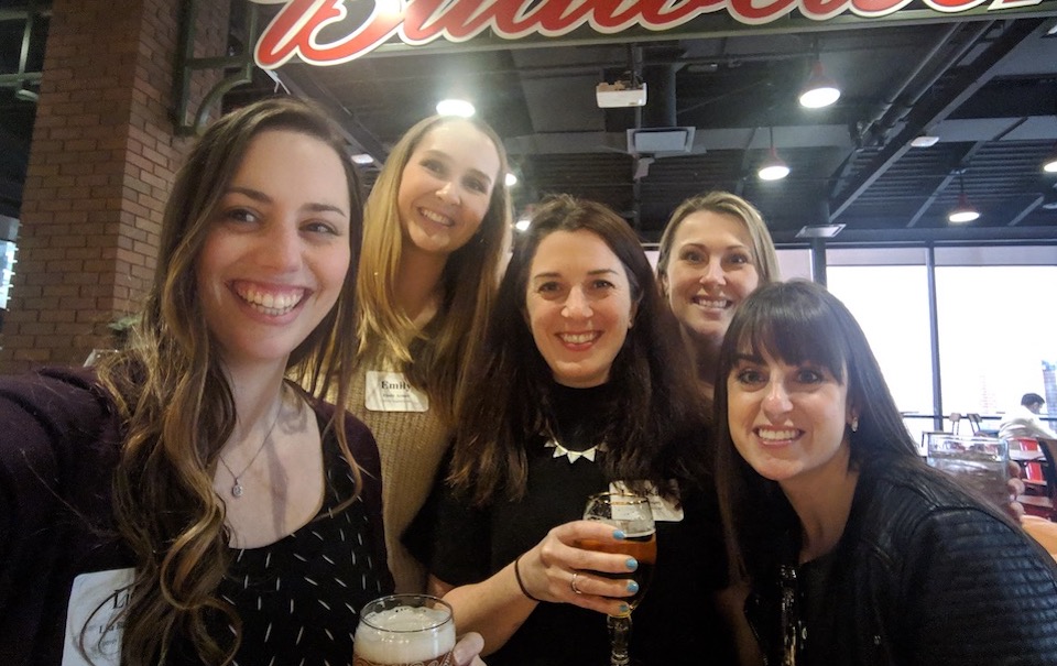 Women at Convoy taking selfie in brewery