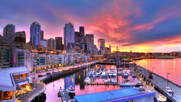 seattle’s skyline at sunset